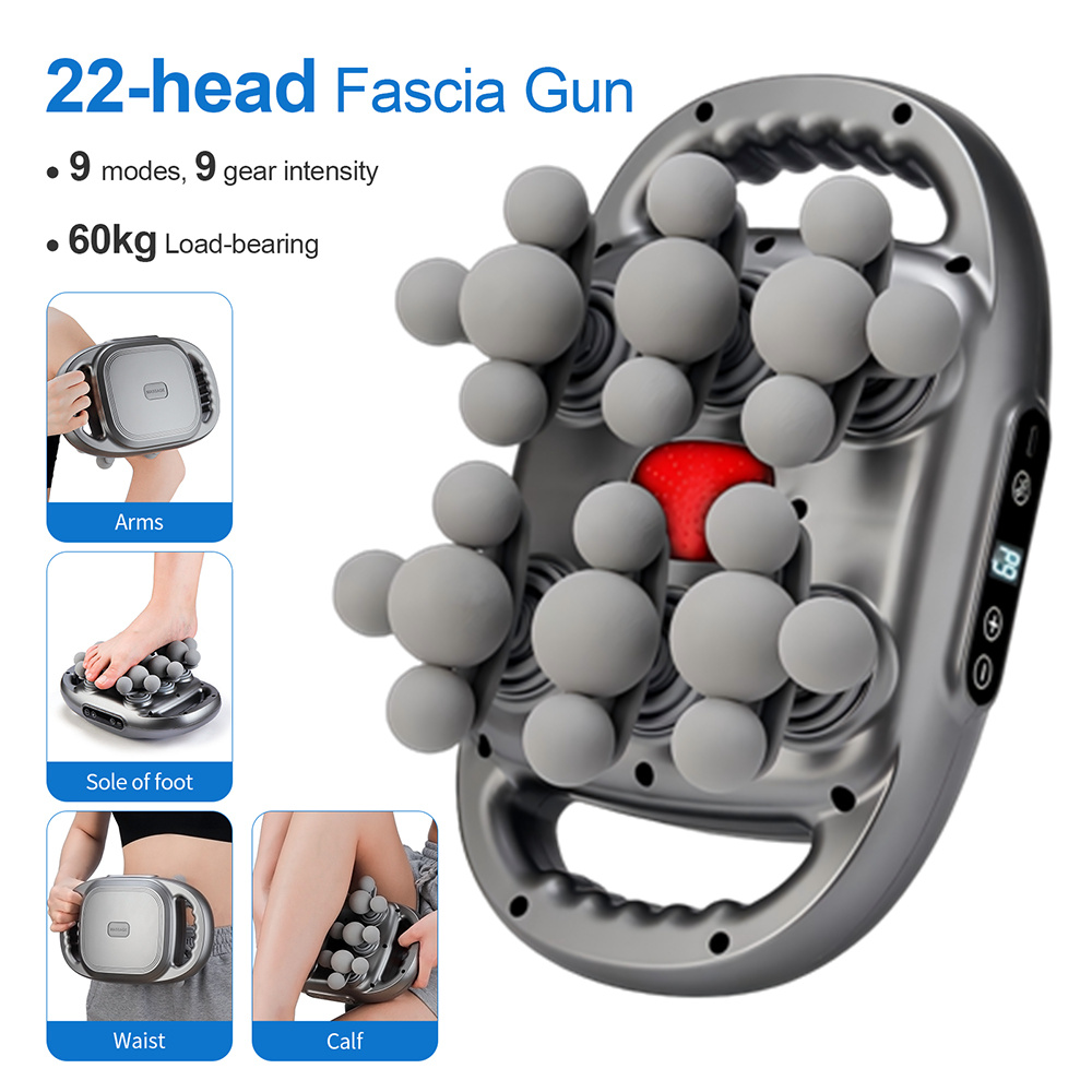 Health Wellness - 22-kops fascia gun, hoogfrequente vibratie, lichaamsmassagepistool,